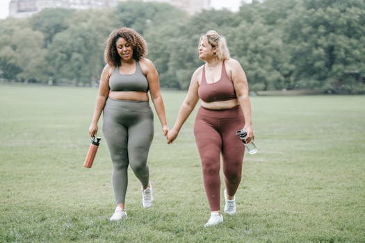 women walking together in a park