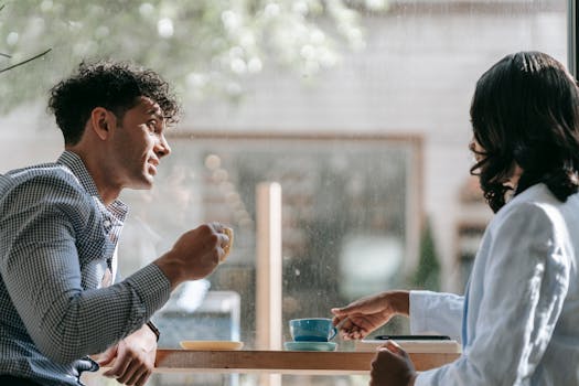 women chatting over coffee