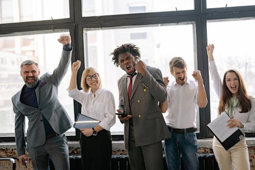 woman celebrating her achievements