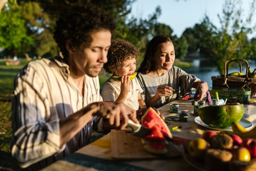 family gathering at a park