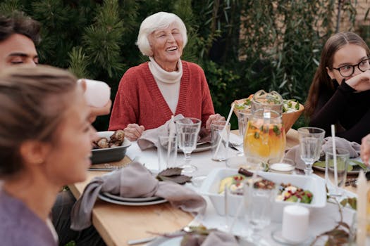 group of women enjoying a healthy meal together