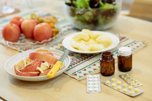 collagen supplements on a wooden table