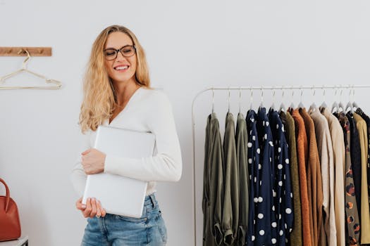 happy woman in comfortable clothing