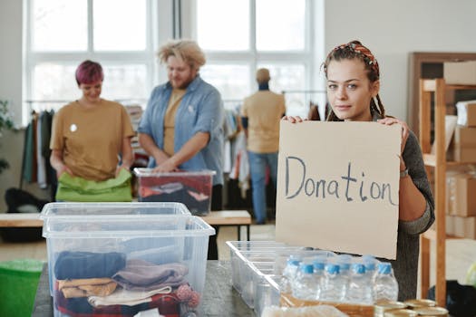 a woman volunteering at a community event