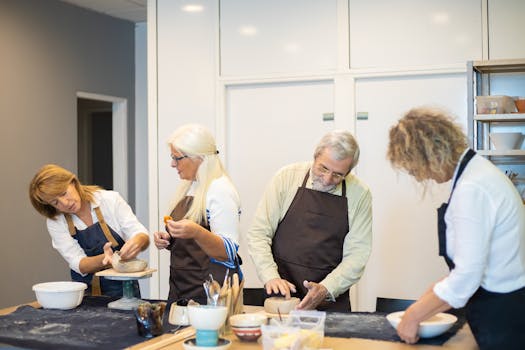 a group of women learning together