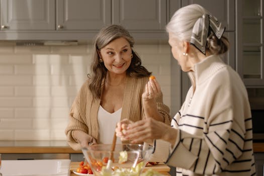 seniors participating in a cooking class