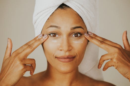 woman applying skincare products