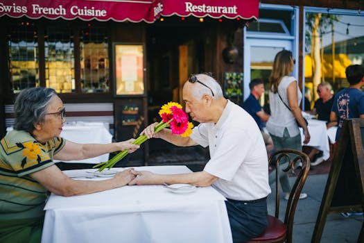 seniors happily interacting on a dating app