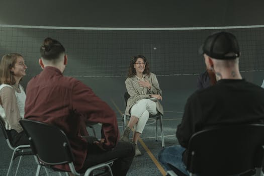 a group of women sharing stories in a support group