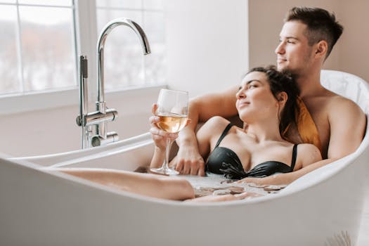 happy woman enjoying self-care