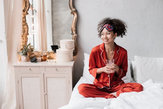 happy woman smiling in the mirror