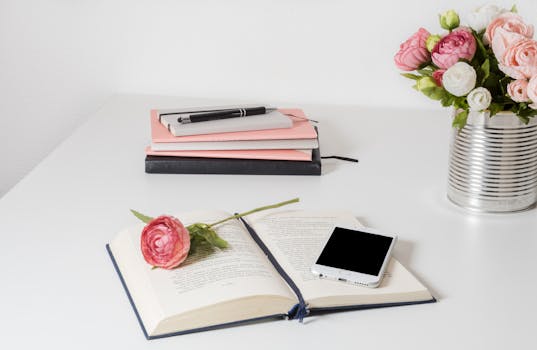 journal and pen on a table