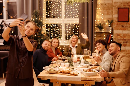 family gathering over food