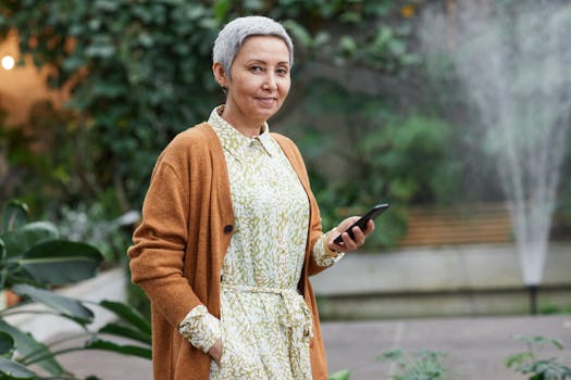 happy older woman gardening