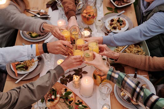 friends sharing a meal while traveling