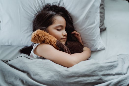 soothing nighttime scene with a cozy bed