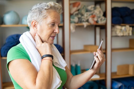 woman setting up smart device