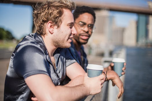 supportive friends enjoying a cup of coffee