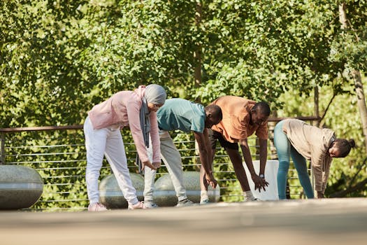 women enjoying outdoor fitness class